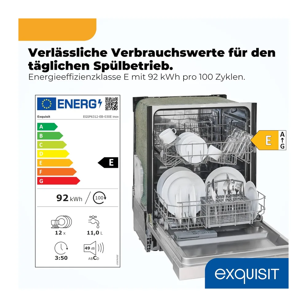 Exquisit EGSP56312 Einbau-Geschirrspüler — 2