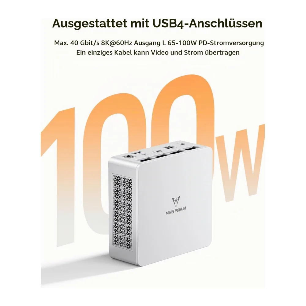 MINIS FORUM UM750L Slim Mini PC, AMD Ryzen 5 7545U Mini Computer (6C/12T, bis zu 4,9 GHz), 16 GB LPDDR5 und — 6