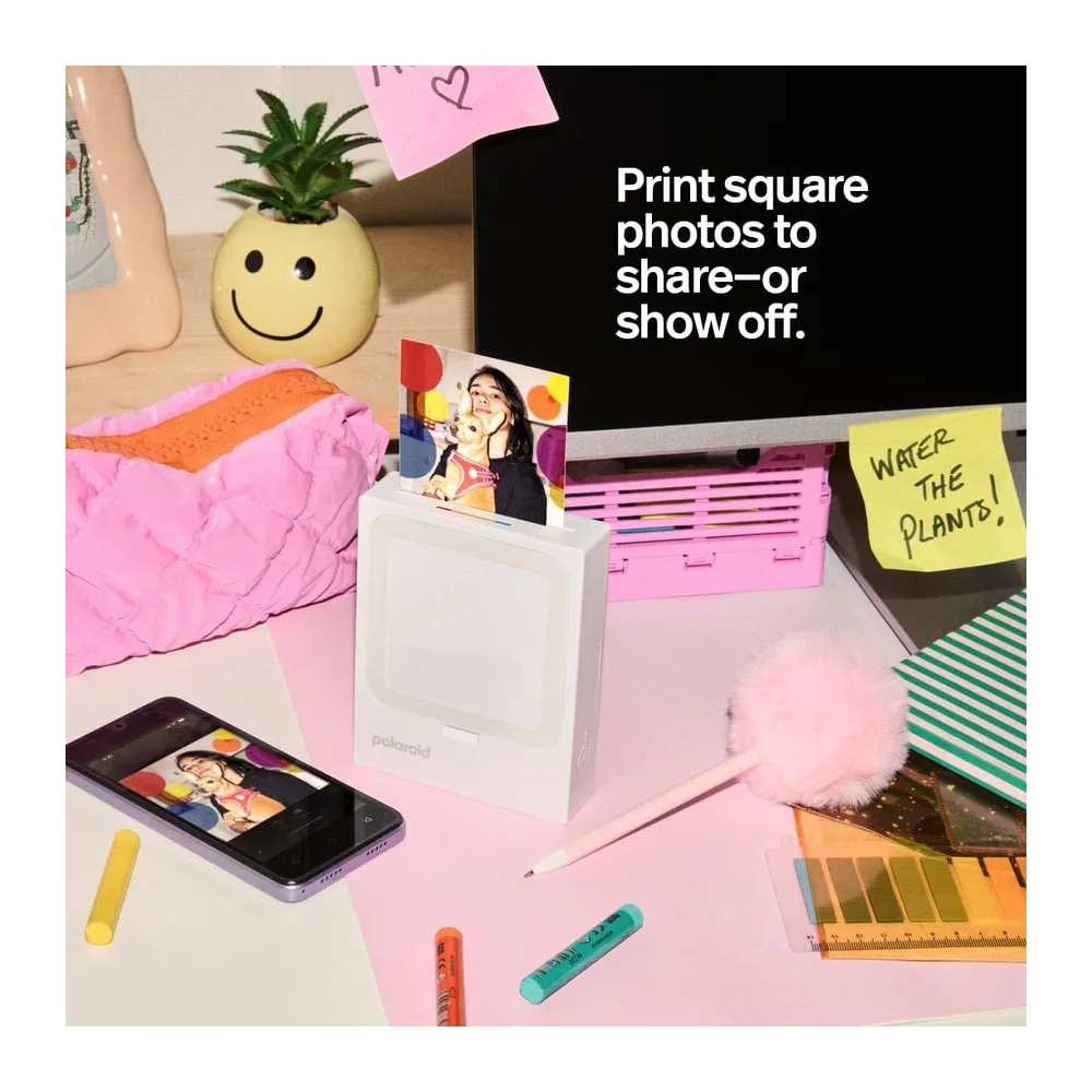 Polaroid - Bundle HiPrint 3x3 (7.6 cm x 7.6 cm) Pocket Bluetooth Fotodrucker Weiß + 60 Blatt (6647) — 6