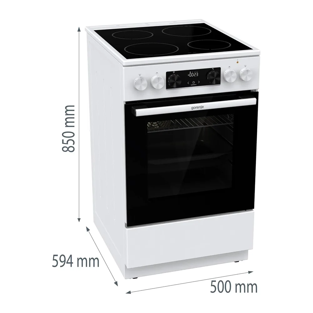 Gorenje GEC5C61WG Elektro-Standherd mit Glaskeramik-Kochfeld — 2