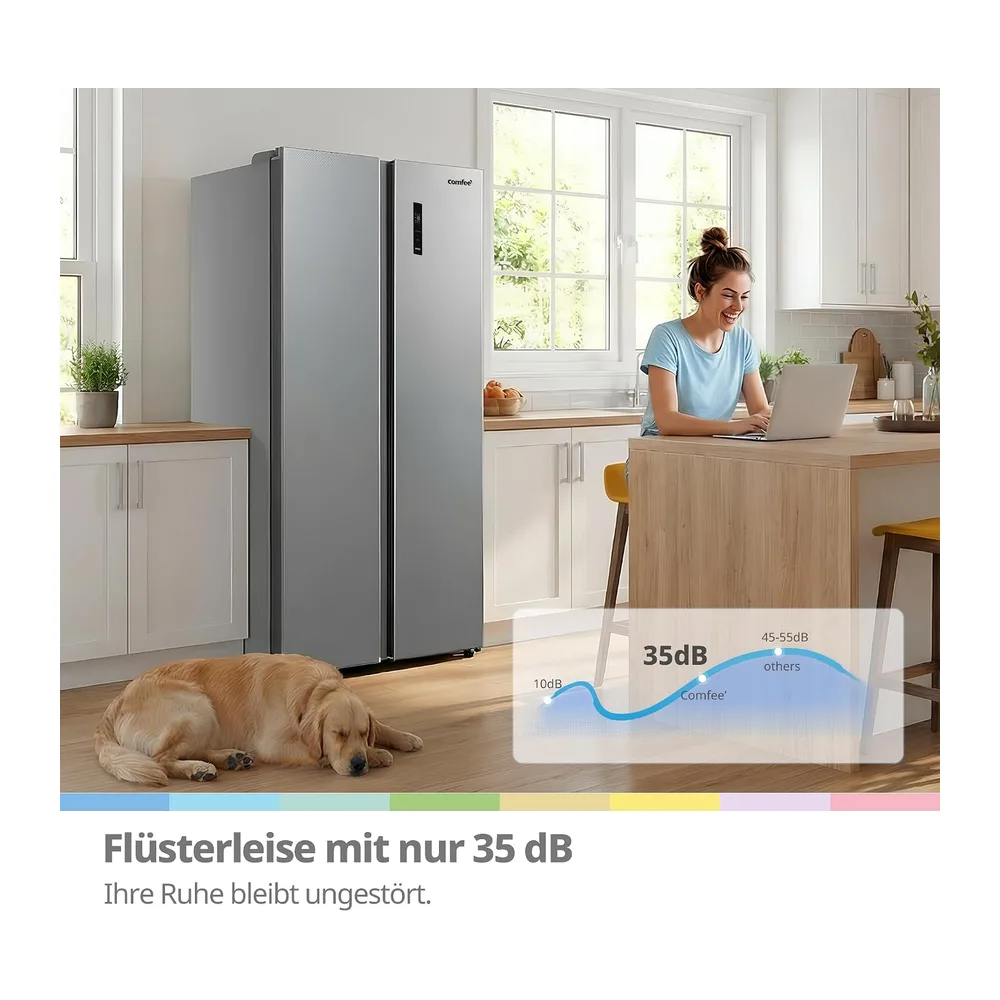 Comfee Side-by-Side Kühlschrank, 553L Familien-Stauraum, No Frost, 35 dB [Energieklasse E] — 5
