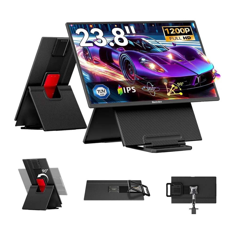 Blackview Portable Monitor, 23.8" 1080P FHD 100Hz Laptop Bildschirm Erweiterung, IPS Gaming Monitor, 90°