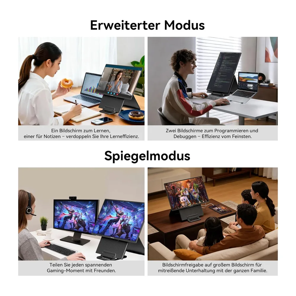 Blackview Portable Monitor, 23.8" 1080P FHD 100Hz Laptop Bildschirm Erweiterung, IPS Gaming Monitor, 90° — 4