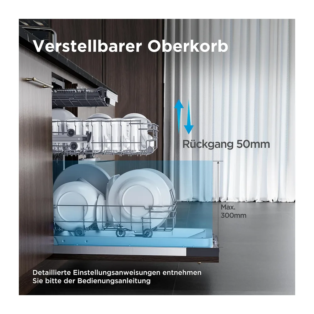 Midea Spülmaschine 45 cm Vollintegrierbar 10 Maßgedecke 42 dB Leise EEK B [Energieklasse B] — 6