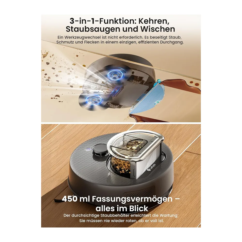 Lefant M330 Plus Staubsaugroboter mit Wischfunktion — 4