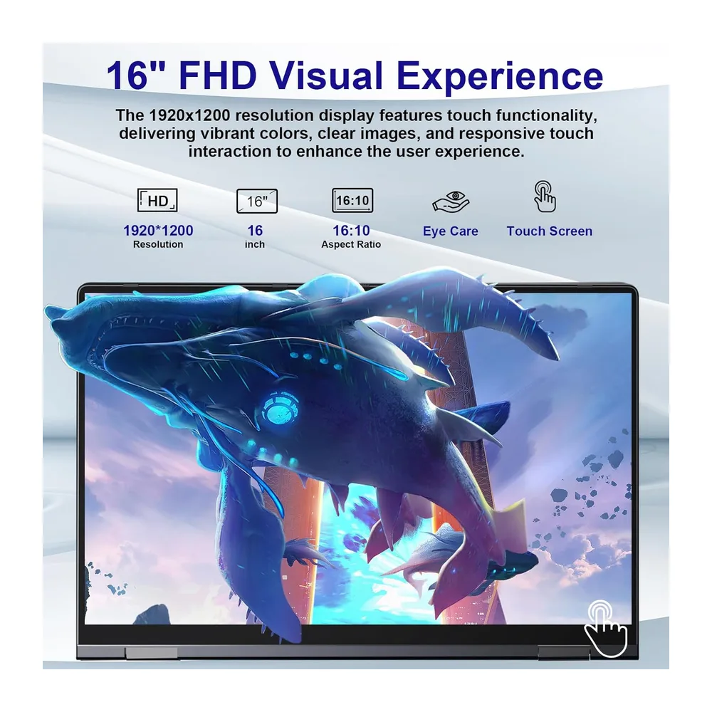 2-in-1 Touchscreen Laptop 16 Zoll, Ryzen 3 3300U, 16GB RAM, 512GB SSD — 2