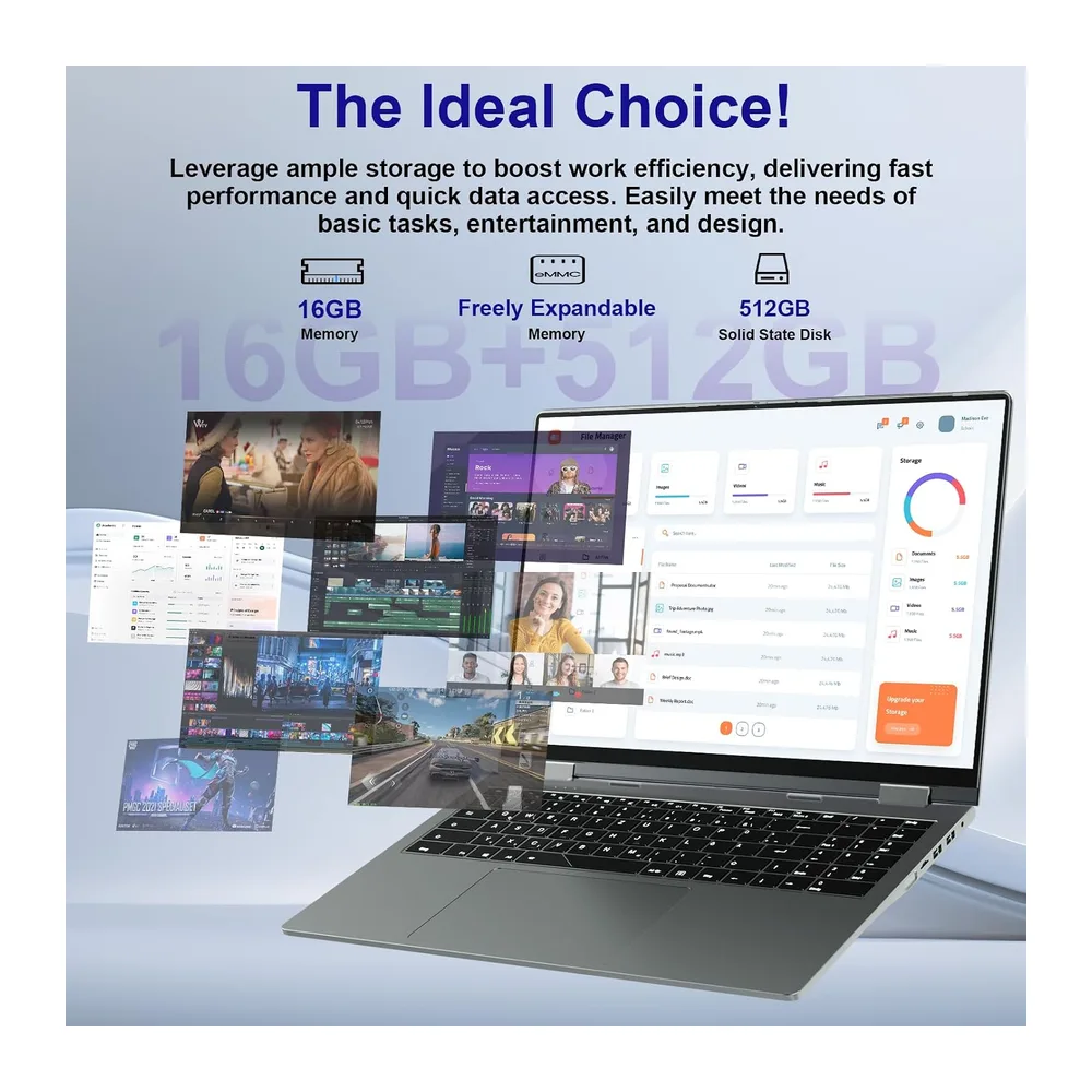 2-in-1 Touchscreen Laptop 16 Zoll, Ryzen 3 3300U, 16GB RAM, 512GB SSD — 3