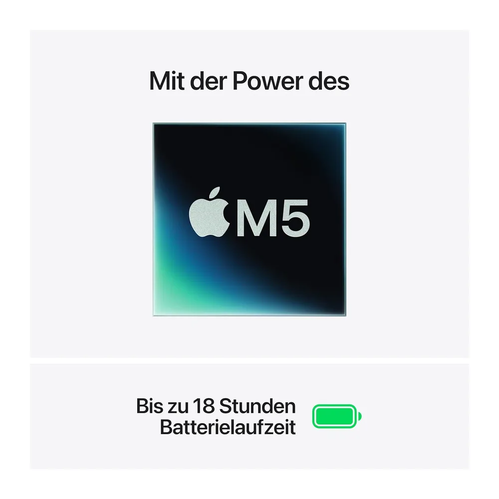 Apple 13" MacBook Air Laptop, M5 Chip mit 10‑Core CPU und 8‑Core GPU: Entwickelt für KI, 13,6" Liquid Retina — 2