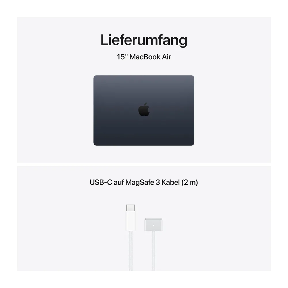 Apple 15" MacBook Air Laptop, M5 Chip mit 10‑Core CPU und 10‑Core GPU: Entwickelt für KI, 15,3" Liquid Retina — 6