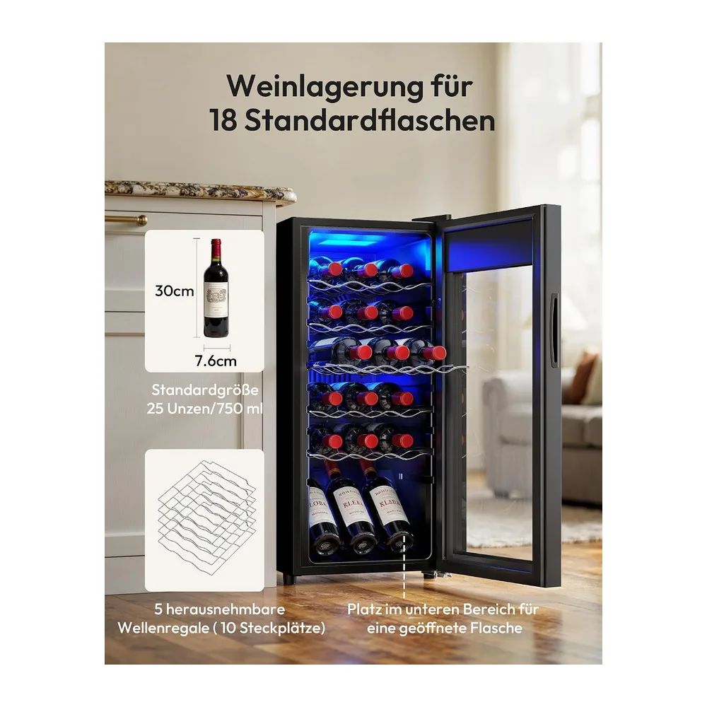 EUHOMY 45L Weinkühlschrank für 18 Flaschen — 3