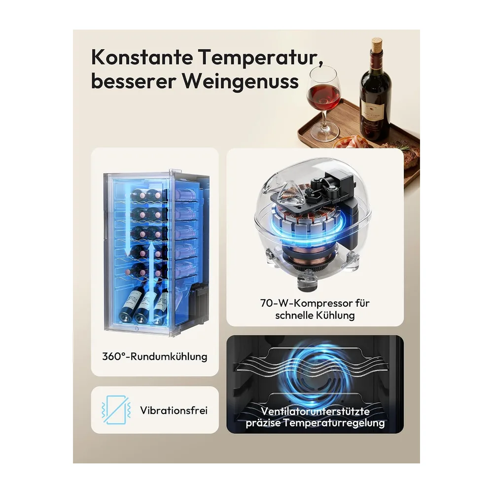 EUHOMY 45L Weinkühlschrank für 18 Flaschen — 4