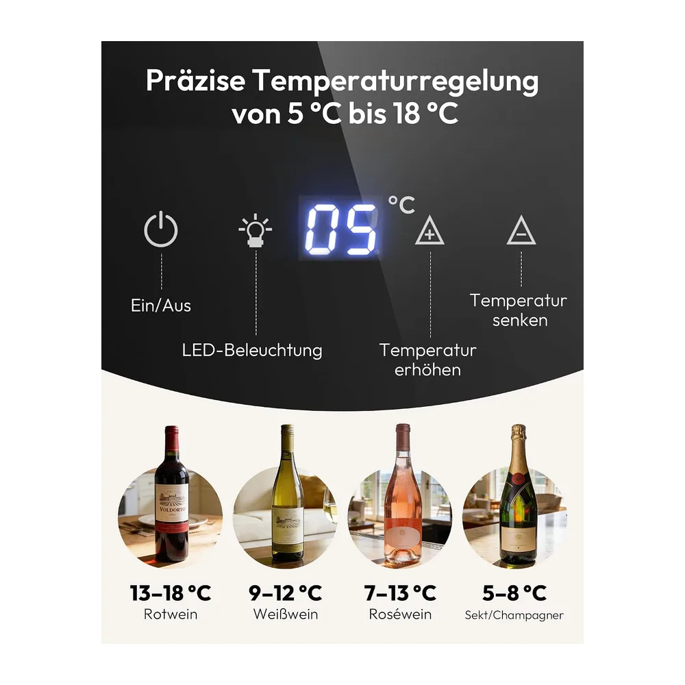 EUHOMY 45L Weinkühlschrank für 18 Flaschen — 5