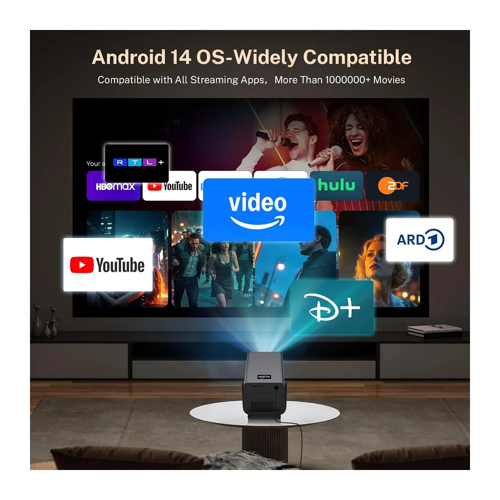 X7 Smart Beamer Native 1080P 4K-Unterstützung 2000 ANSI — 3