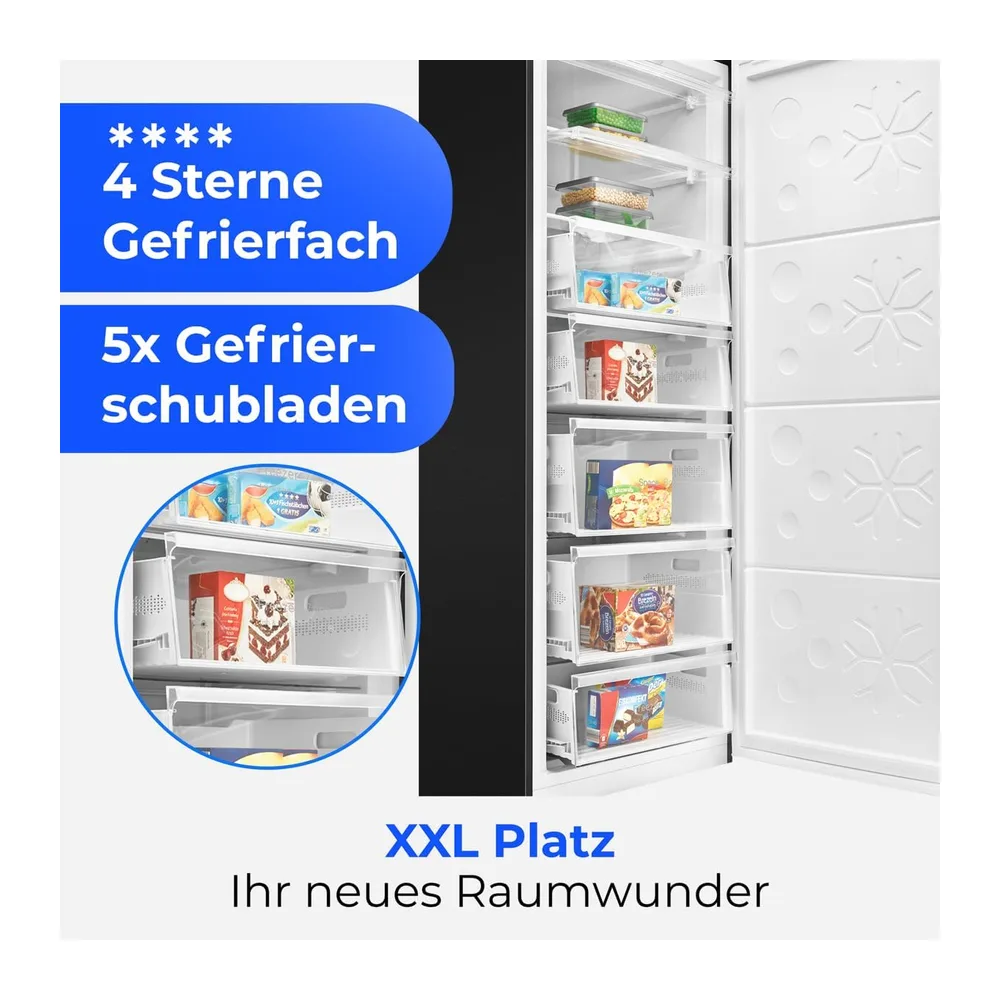 Bomann® Gefrierschrank Nofrost | 70cm breit | 2in1 - auf kühlen umstellbar | 186cm | Tiefkühlschrank | 5 — 4