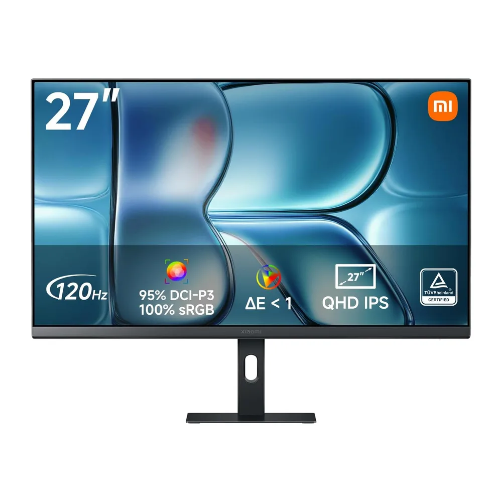 XIAOMI Monitor 27 Zoll, 2K QHD 2560 x 1440, 120Hz, 100% sRGB, P27QDA-RAGL