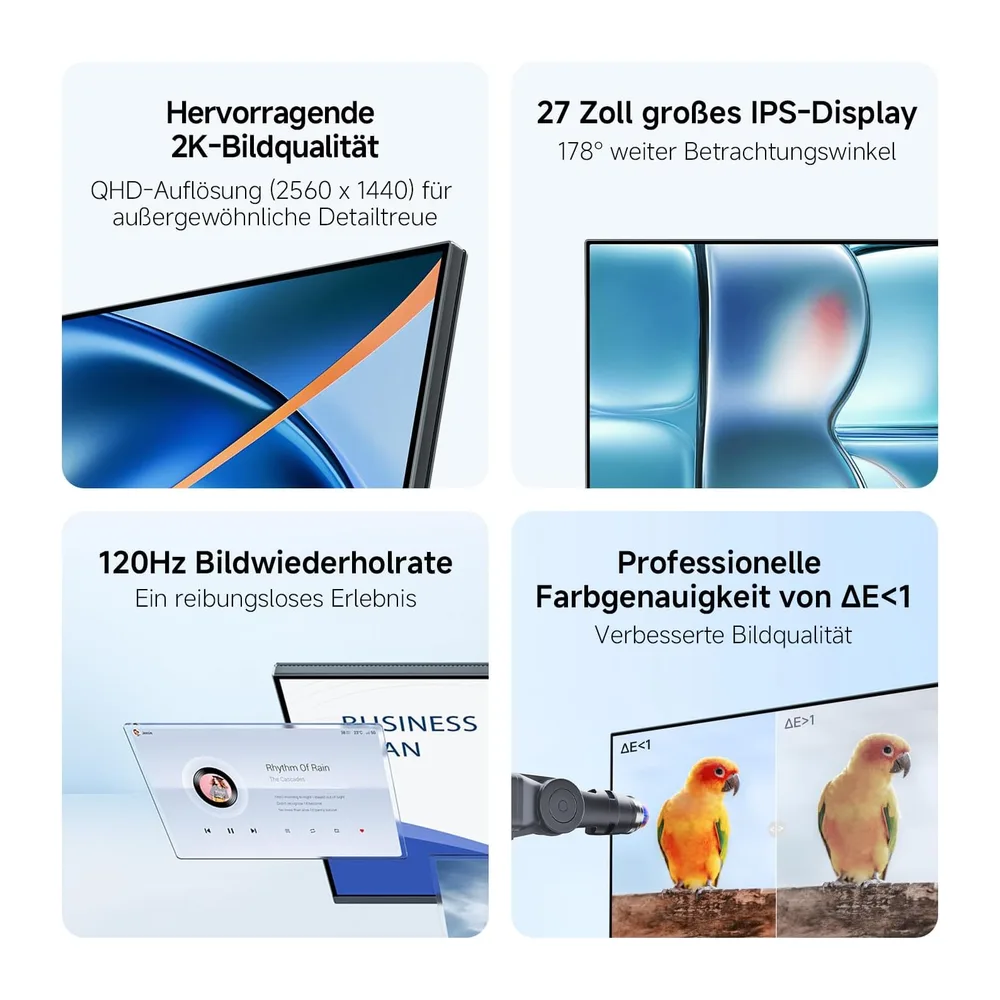 XIAOMI Monitor 27 Zoll, 2K QHD 2560 x 1440, 120Hz, 100% sRGB, P27QDA-RAGL — 2
