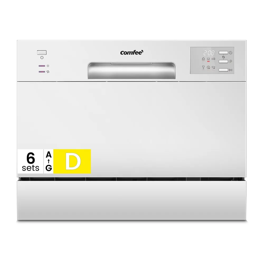 COMFEE CDWMT0602EWD-EU Kompakter Tisch-Geschirrspüler mit 6 Gedecken