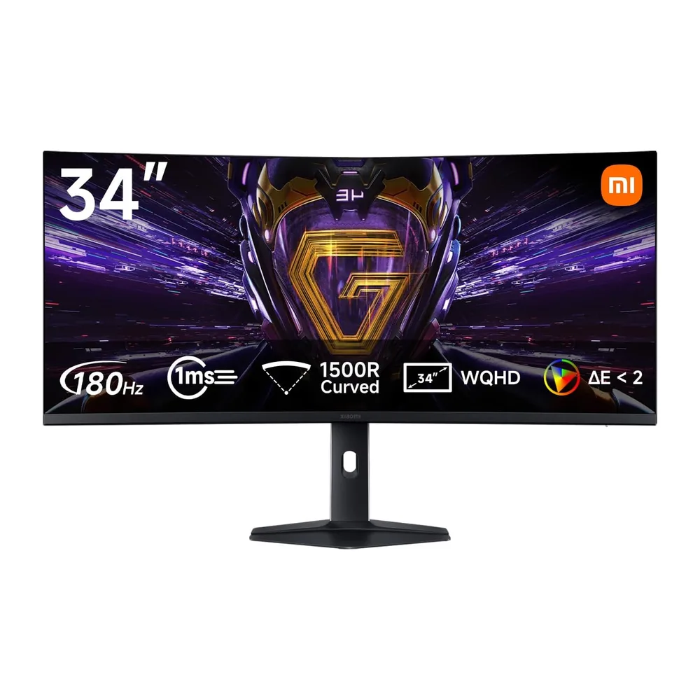 XIAOMI 34 Zoll 2K Curved Gaming Monitor, 180Hz,1ms GTG, 1500R, C34WQDA-RGGL