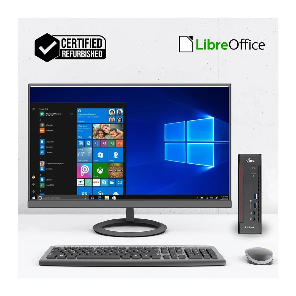 Fujitsu Q558 – Mini-PC Desktop-PC – Intel i5-8400T 6 Core 1,7 GHz – RAM 8 GB DDR4 SSD 256 GB, DVI + DP – Win — 6