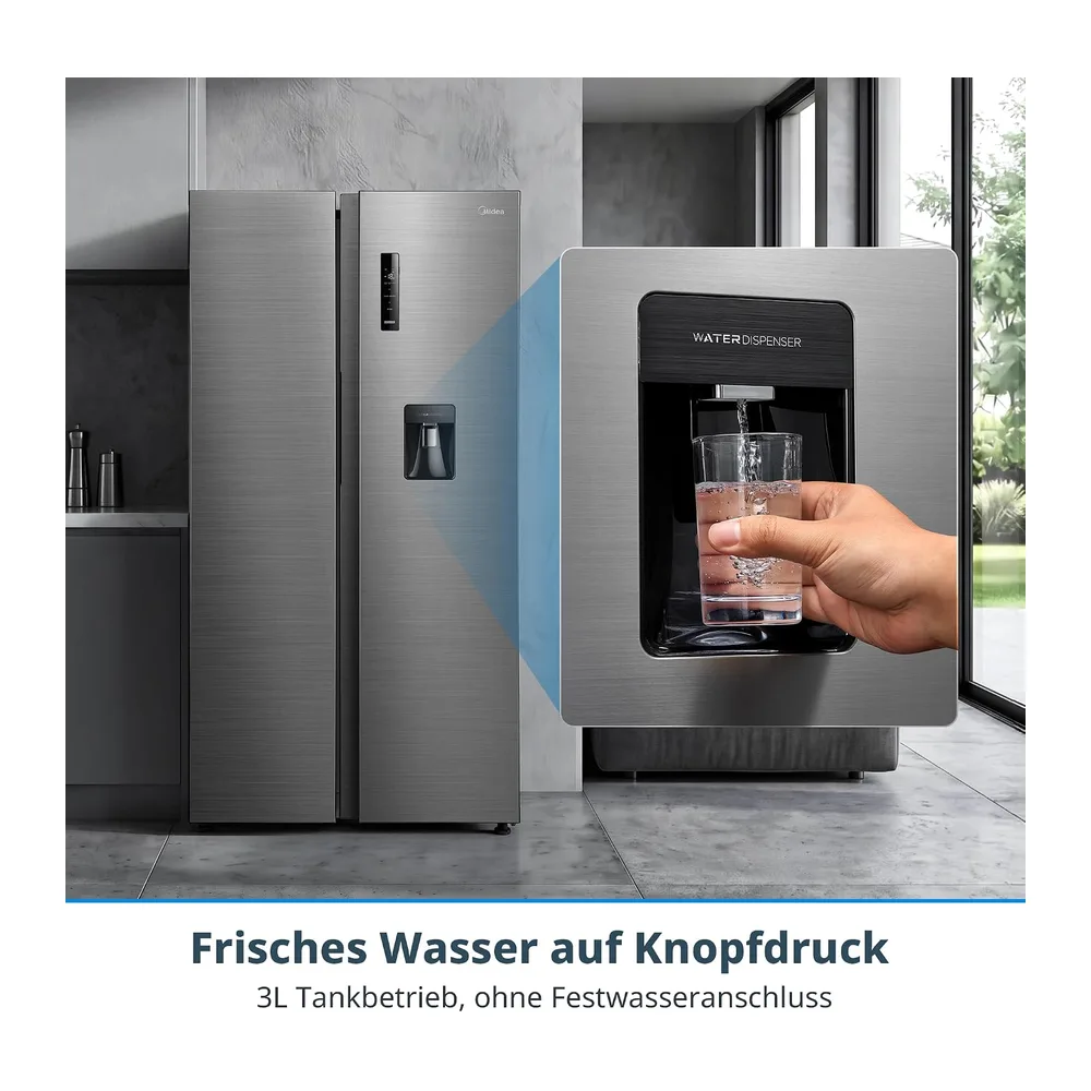 Midea 553 L Side-by-Side Kühlschrank mit Wasserspender und 3L Wassertank [Energieklasse D] — 4