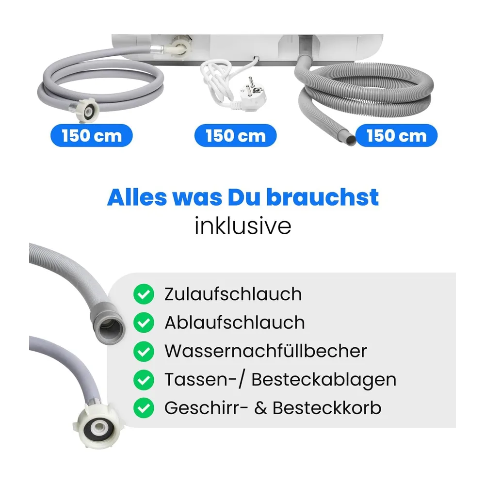 Bomann® Tischgeschirrspüler mit Tank | mit und ohne Wasseranschluss nutzbar | Energieklasse C | 6 Programme | — 4