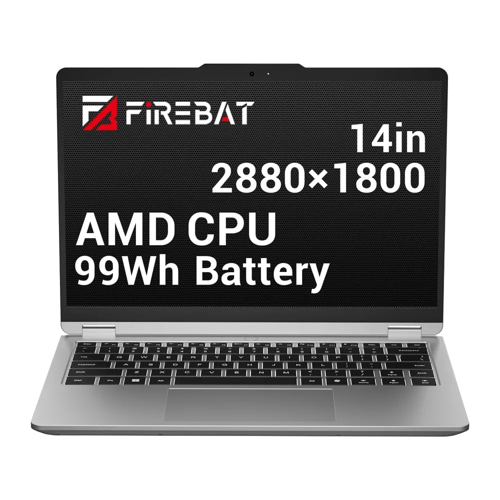 Laptop, 14-Zoll-Display mit 2880 x 1800 QHD+-Auflösung, AMD Ryzen 7 H255 (8 Kerne/16 Threads, bis zu 4,9
