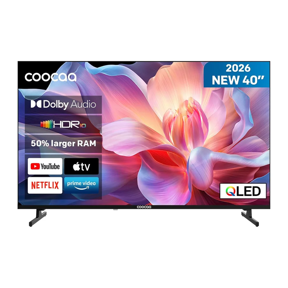 coocaa 40 Zoll Fernseher, 100cm, QLED FHD Smart TV, Superior QLED Tech, HDR10, HLG, 1.5GB RAM für flüssiges