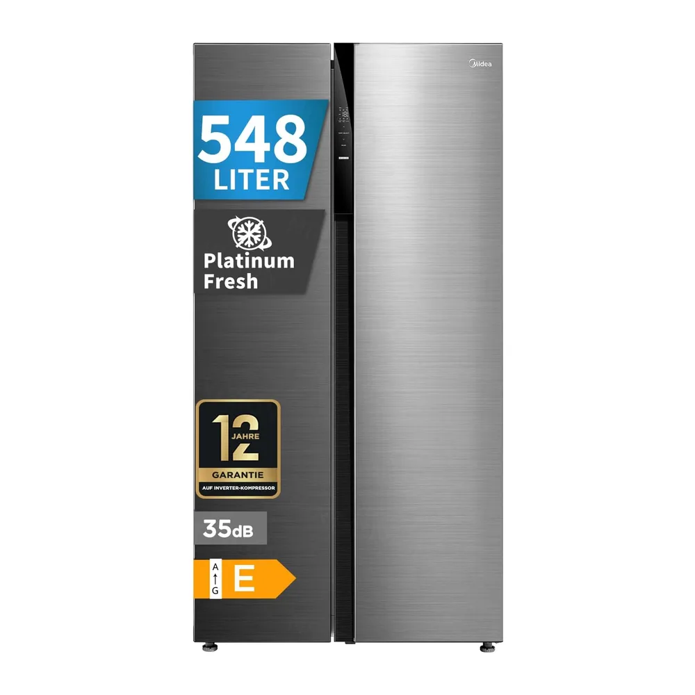 Midea Side-by-Side Kühlschrank 548 L, No Frost, Dual-Inverter, 35 dB [Energieklasse E]