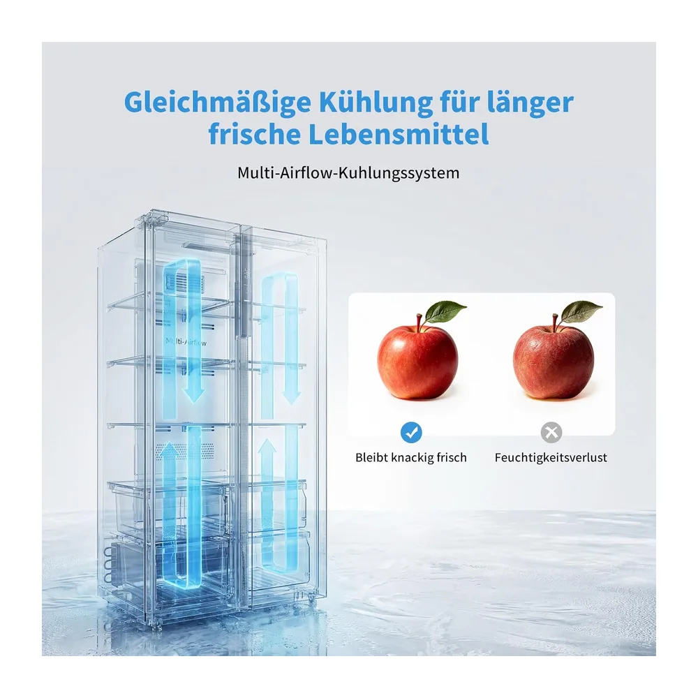 Midea Side-by-Side Kühlschrank 548 L, No Frost, Dual-Inverter, 35 dB [Energieklasse E] — 4