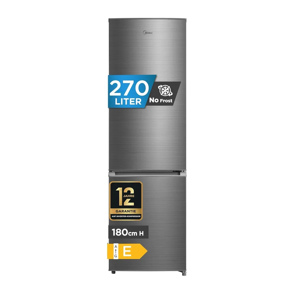 Midea 270L Kühlschrank mit gefrierfach(-24°C),Total Nofrost