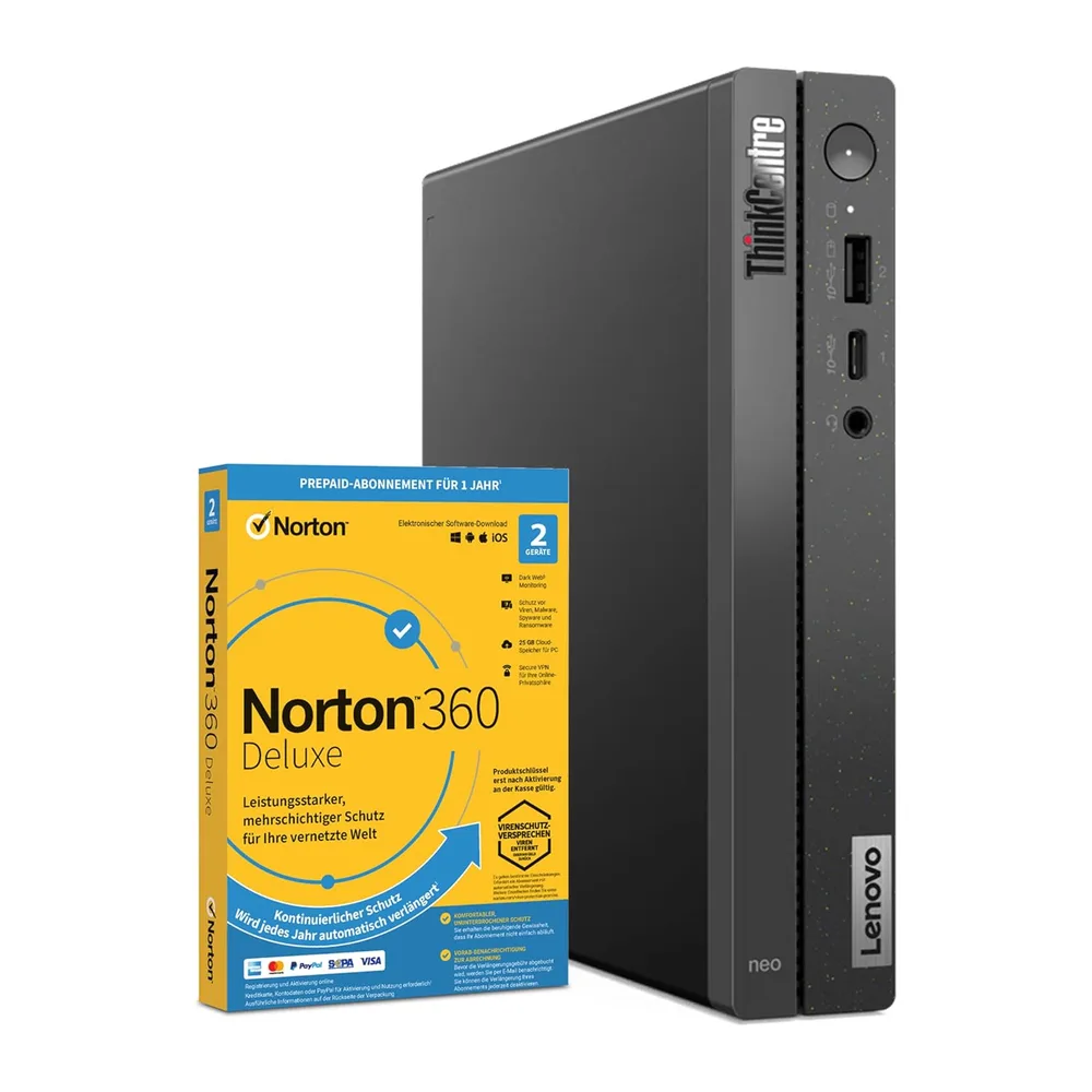 Lenovo ThinkCentre neo 50q Gen 4, Mini PC, Intel Celeron 7305, 5 x bis zu 4.10 GHz, 8 GB DDR4, 256GB SSD, — 2