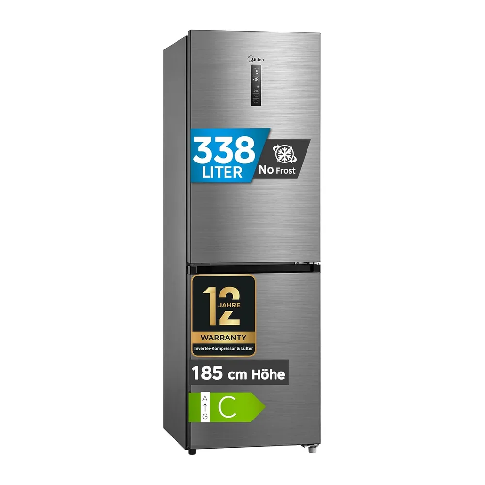 Midea 338L Kühlschrank mit gefrierfach,185cm