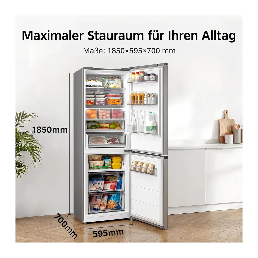 Midea 338L Kühlschrank mit gefrierfach,185cm — 3