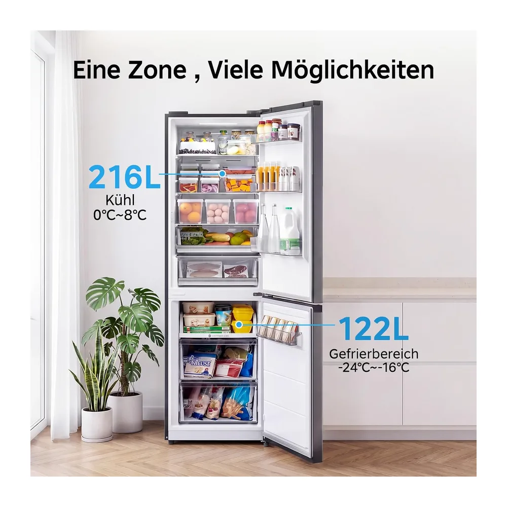 Midea 338L Kühlschrank mit gefrierfach,185cm — 4
