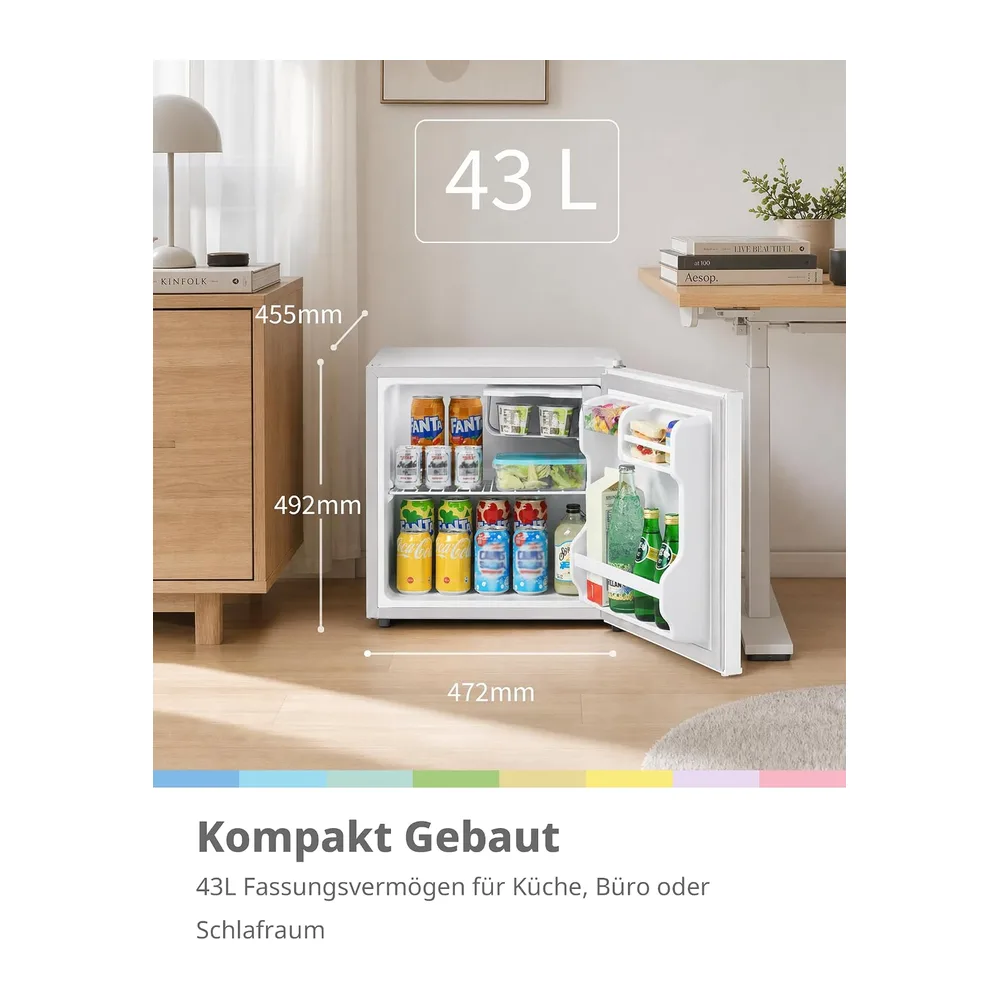 Comfee 43L Mini Kühlschrank, EEK D, 35 dB, 64 kWh/Jahr,Inverter‑Kompressor [Energieklasse D] — 2
