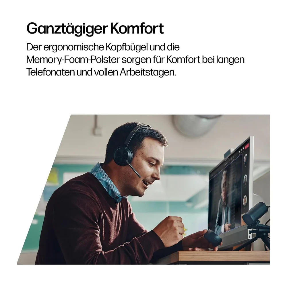 Poly Voyager Focus 2 USB-C Headset mit Ladestation und USB-A/C Adapter — 4