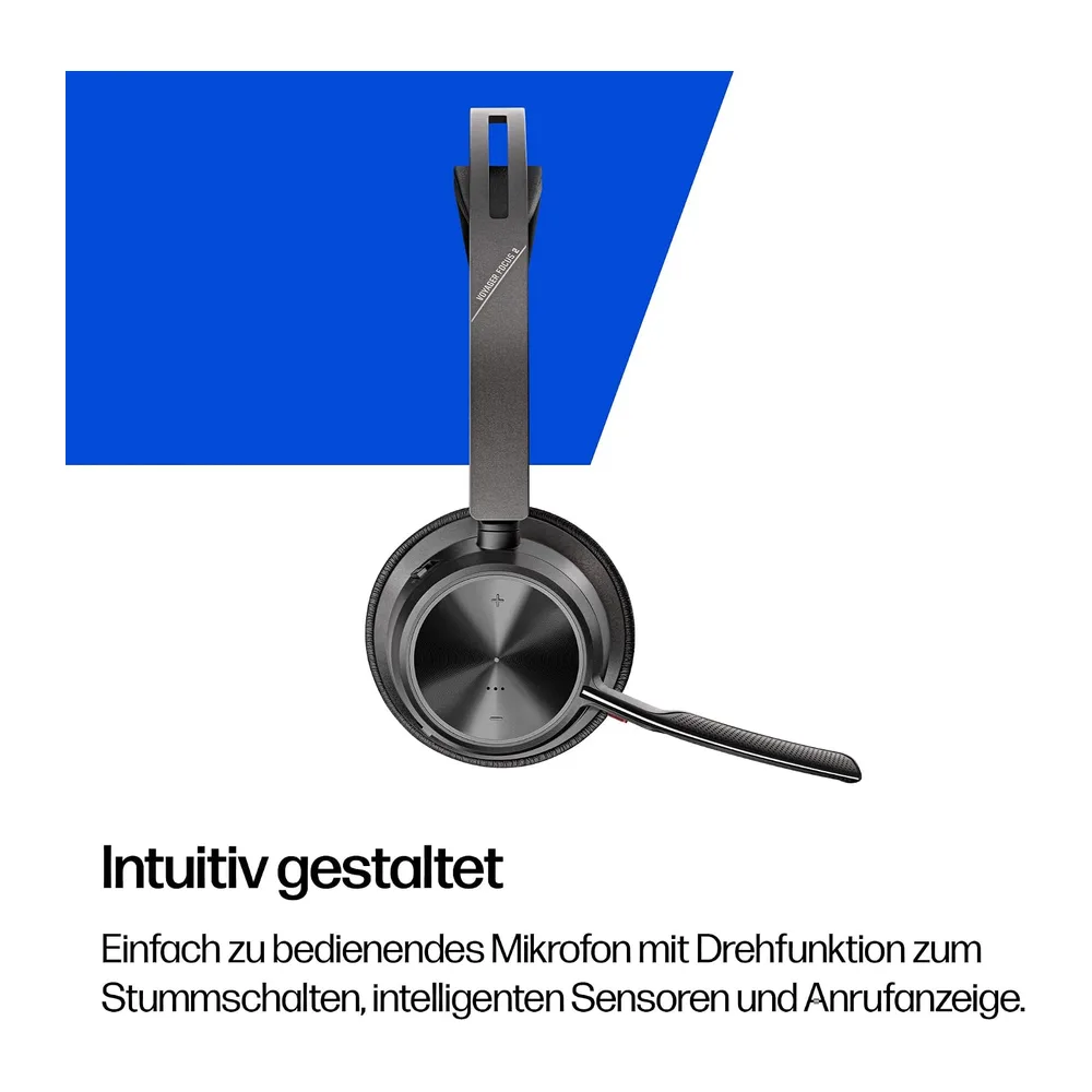 Poly Voyager Focus 2 USB-C Headset mit Ladestation und USB-A/C Adapter — 5