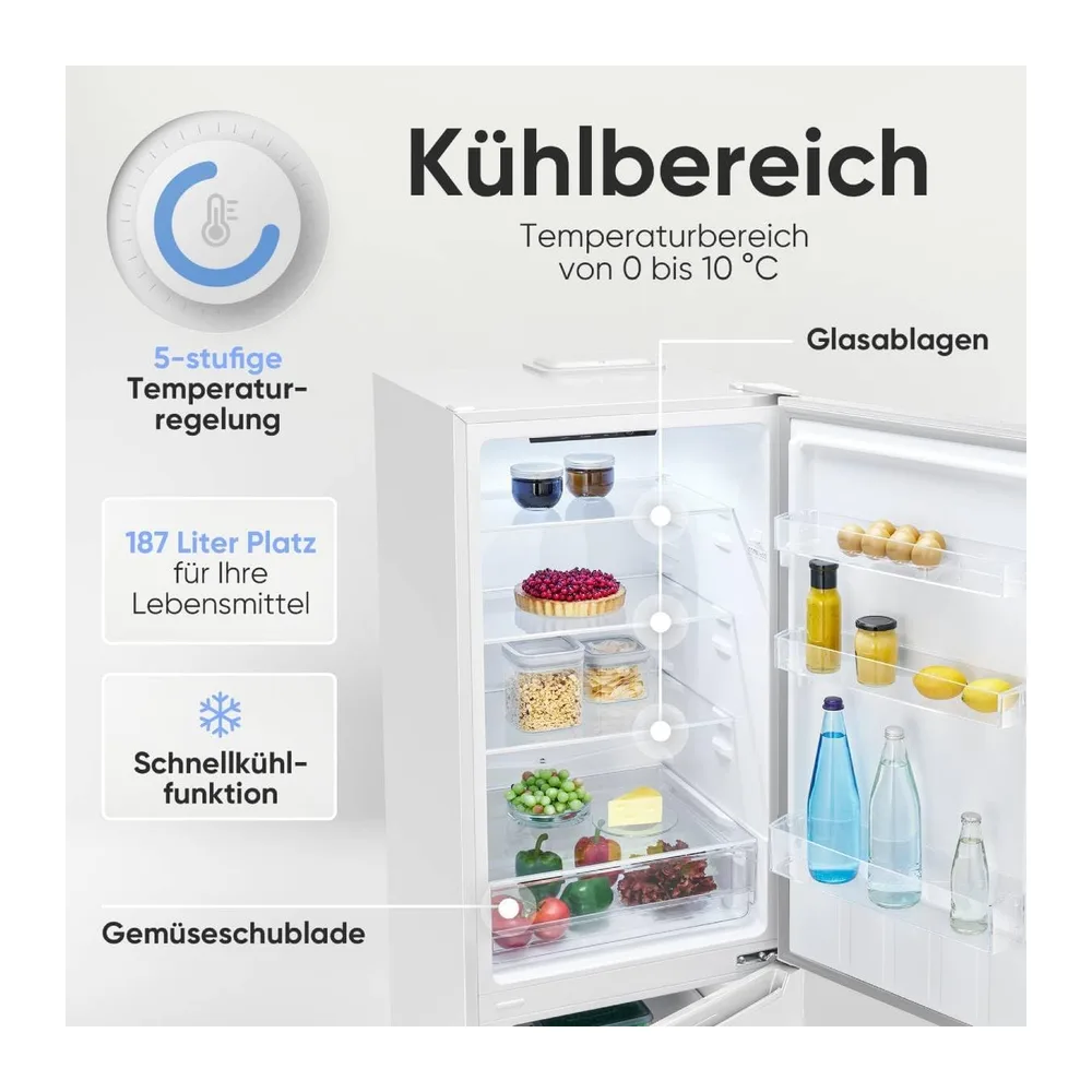Bomann® Kühlschrank mit Gefrierfach | Energieklasse C | 176cm | LowFrost | 5 Jahre Kompressor-Garantie | Kühl — 4