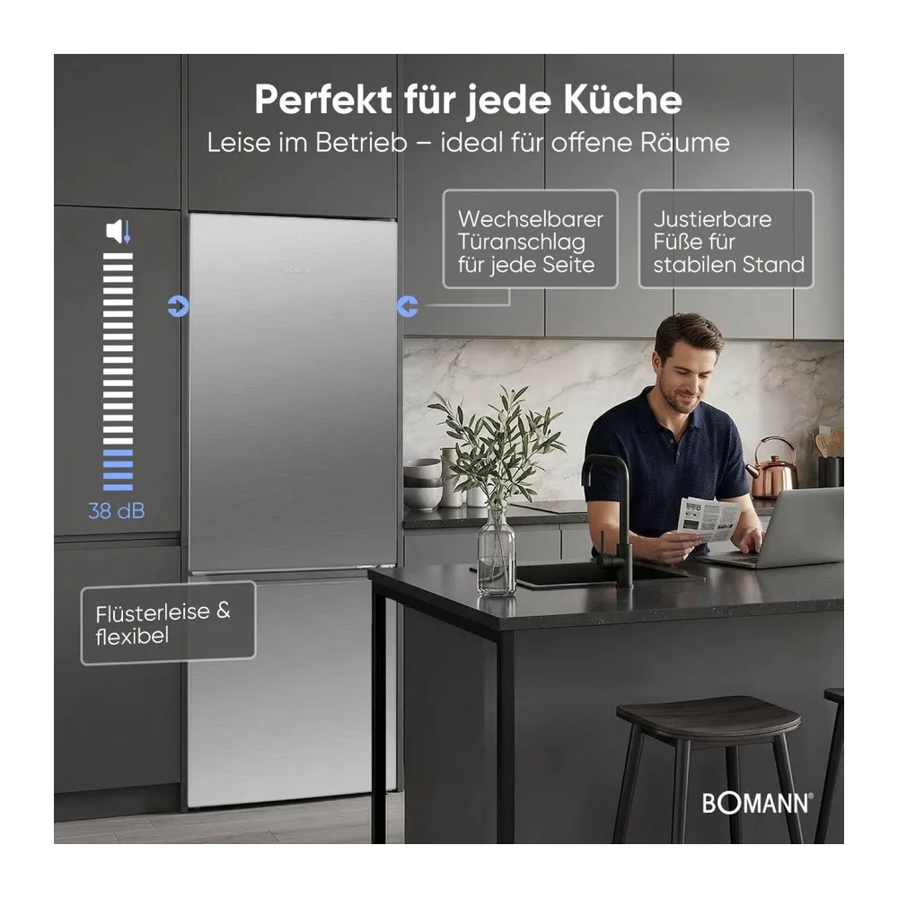 Bomann® Kühlschrank mit Gefrierfach | Energieklasse C | 176cm | LowFrost | 5 Jahre Kompressor-Garantie | Kühl — 6