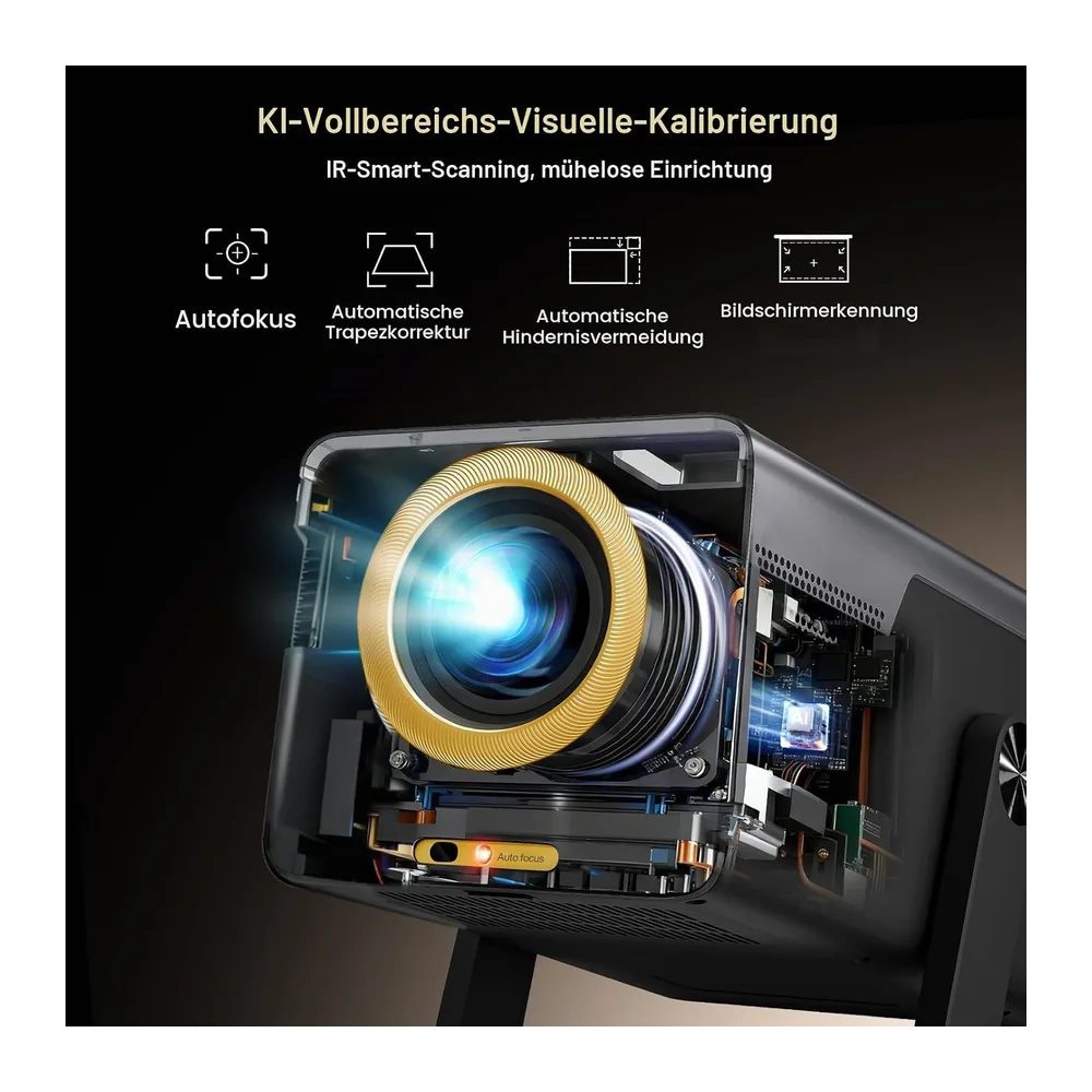 X7 Smart Beamer 4K-Unterstützung, 2000 ANSI, Android 14 mit Apps HiFi Audio — 2