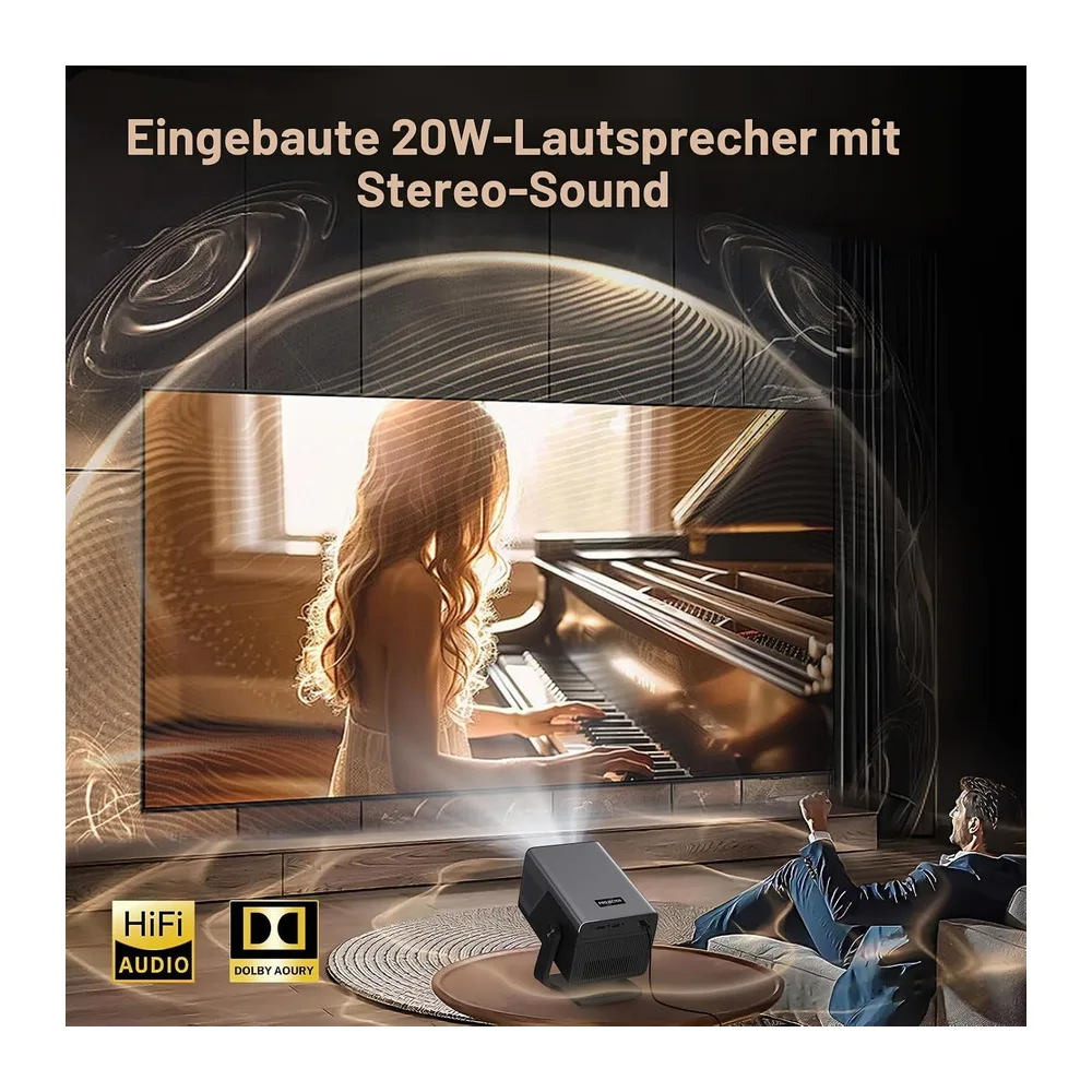 X7 Smart Beamer 4K-Unterstützung, 2000 ANSI, Android 14 mit Apps HiFi Audio — 6