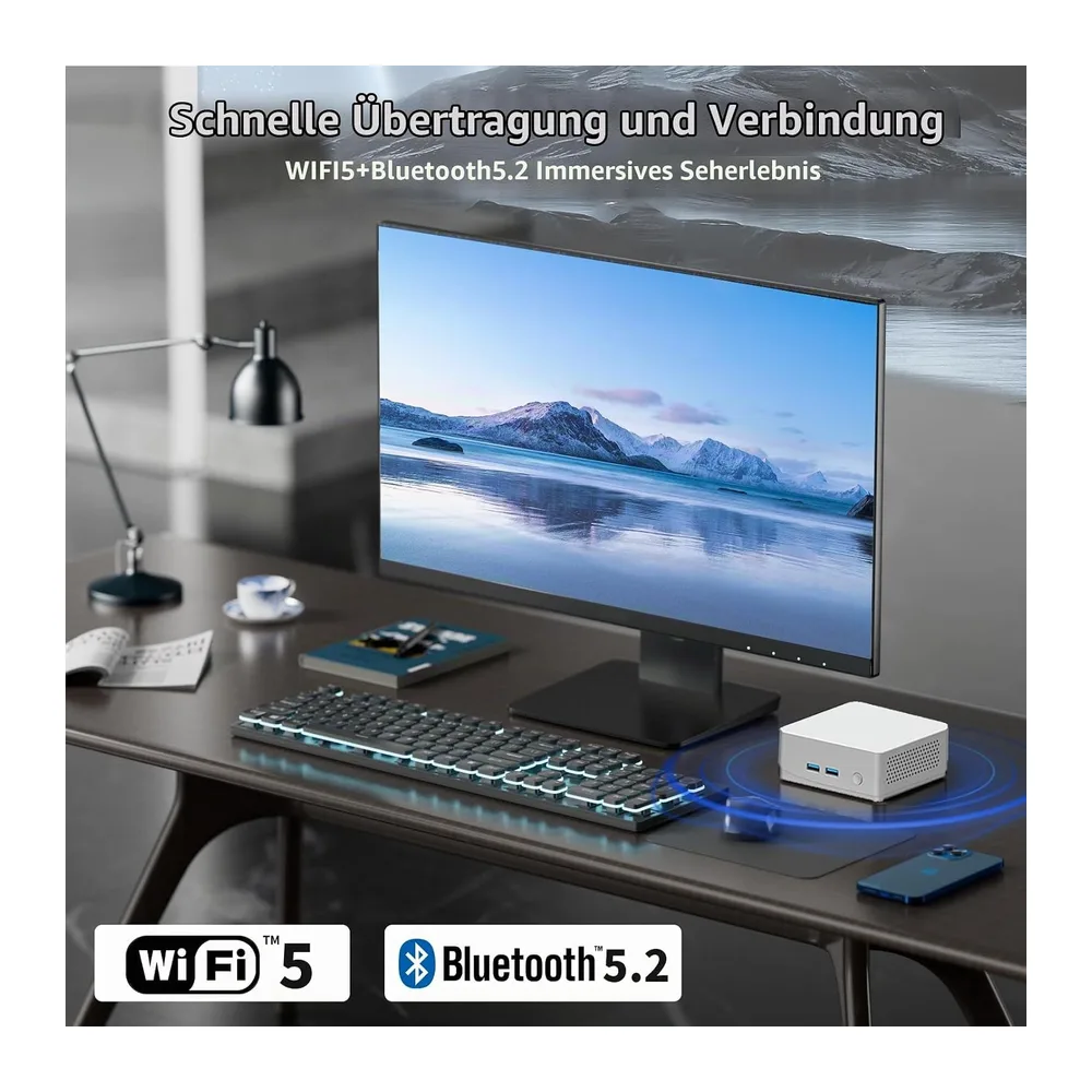 Mini-PC 3200U (bis zu 3,5 GHz) 8 GB RAM 256 GB SSD Win11 WLAN5/Bluetooth /RJ45 LAN 1000M/USB*4/USB-C*2/HDMI*2 — 5