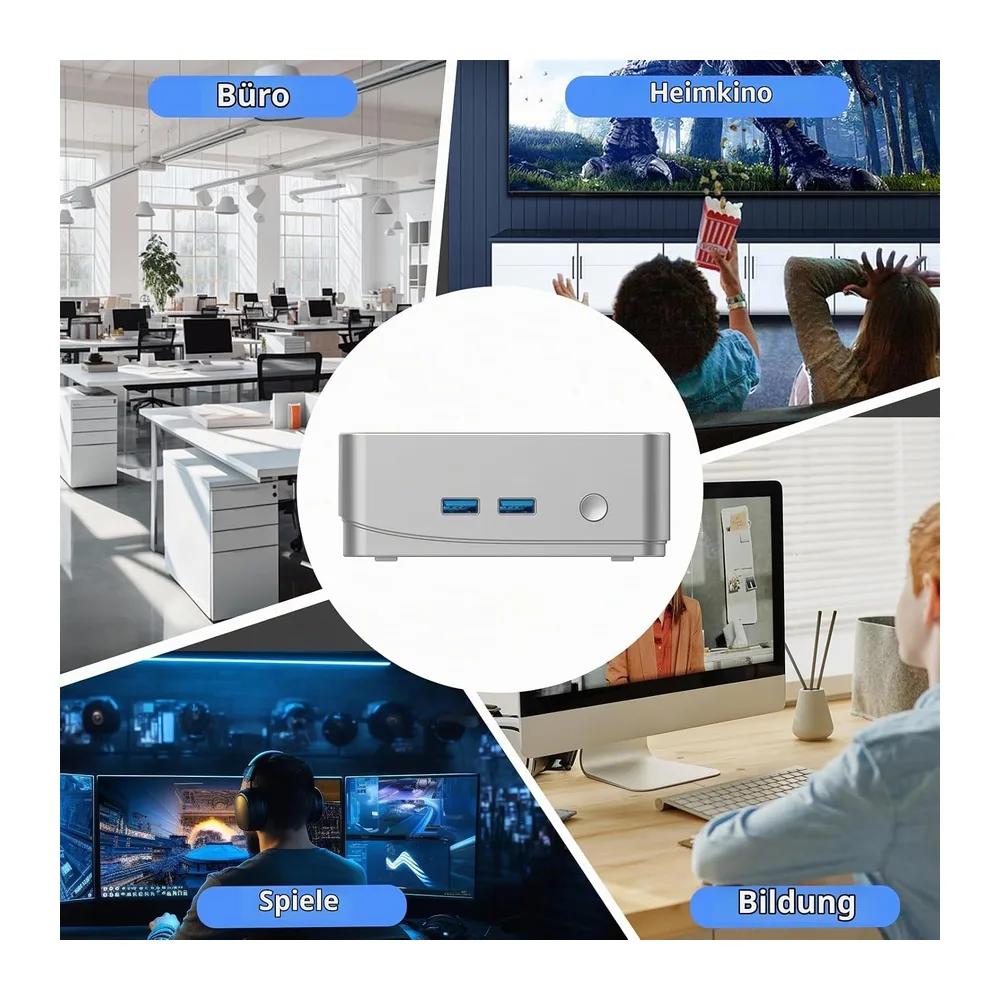 Mini-PC 3200U (bis zu 3,5 GHz) 8 GB RAM 256 GB SSD Win11 WLAN5/Bluetooth /RJ45 LAN 1000M/USB*4/USB-C*2/HDMI*2 — 6