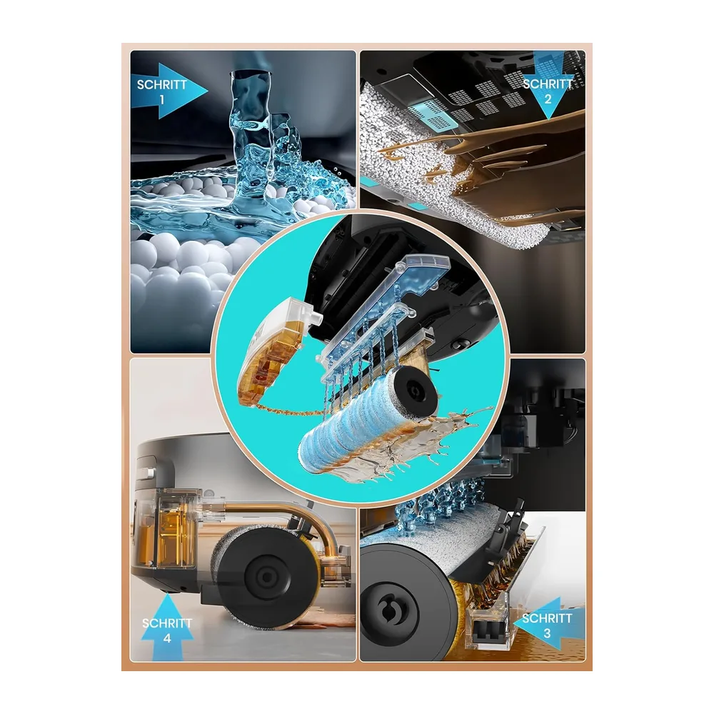 Lefant Saugroboter mit Rollen Wischfunktion​,20.000 Pa,Größe 28 cm — 3