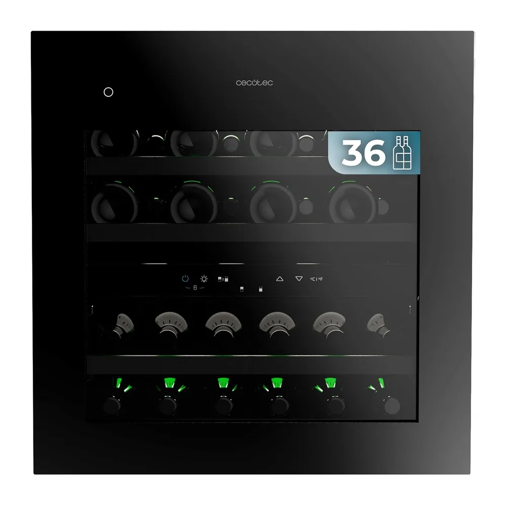 Cecotec Weinkühlschrank Bolero GrandSommelier Duo 36000 Touch Matt Black Compressor