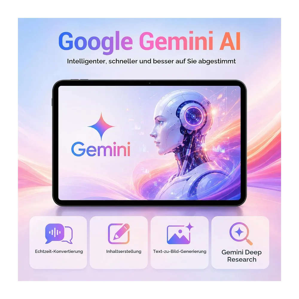 2026 14-Zoll-Tablet mit Android 16, 36GB RAM+512GB ROM (TF 1TB), Octa-Core, 4G LTE/5G WLAN, 2000 × 1200, — 4