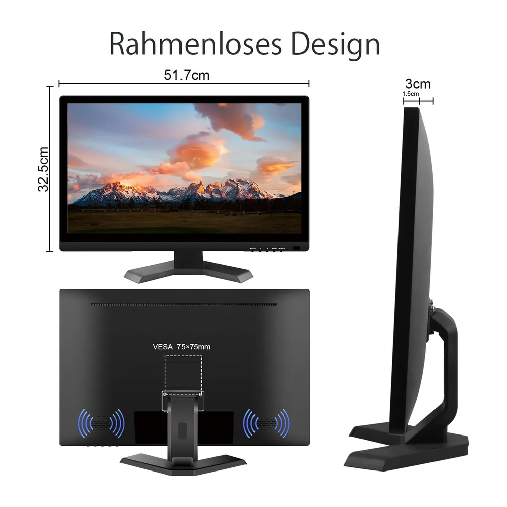 21,5 Zoll Touchscreen PC Monitor, Full HD 1920x1080P 10-Punkt Multi-Touch Computer Monitor mit HDMI VGA USB — 6
