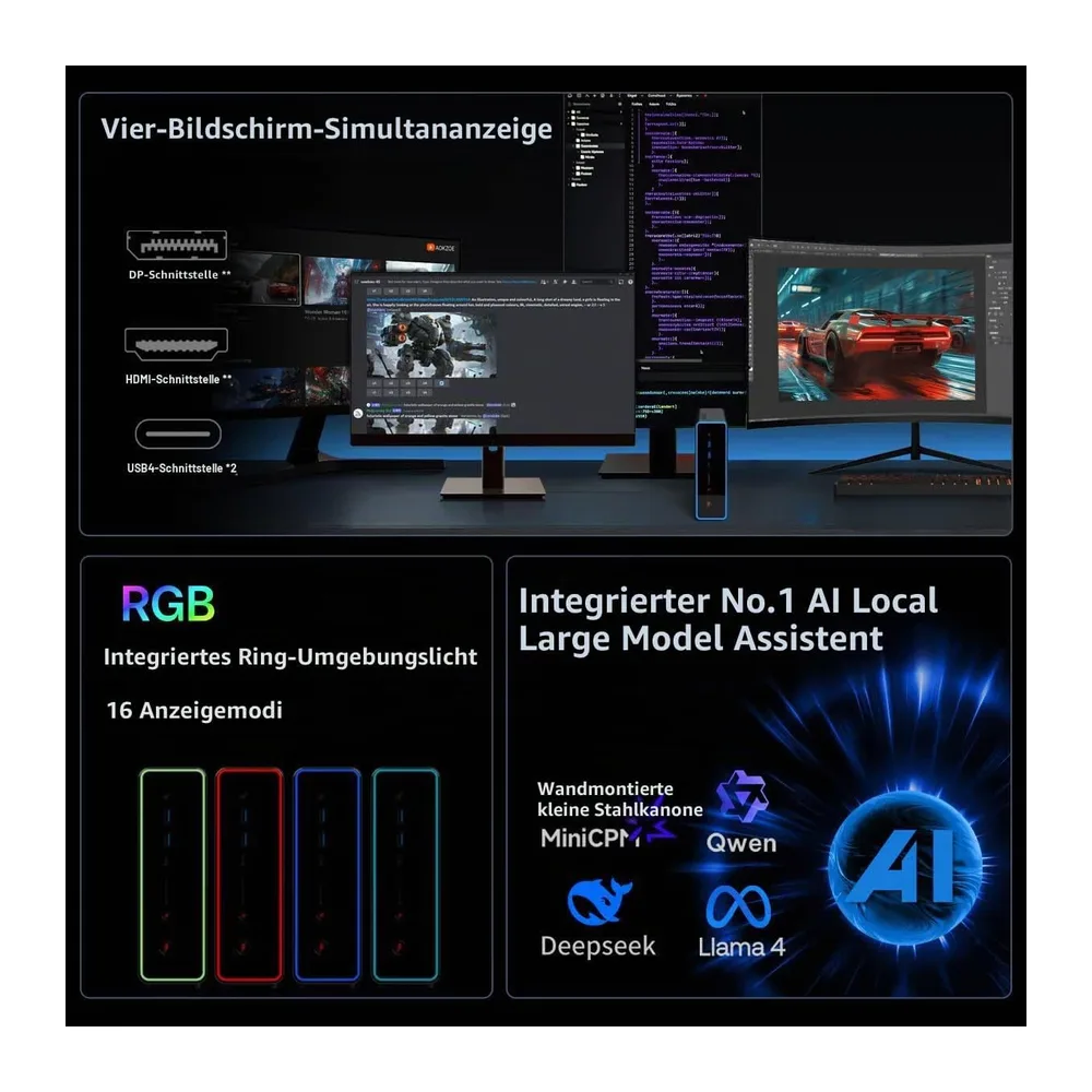 OneXPlayer ONEXStation Mini AI Workstation: AMD Ryzen AI Max+ 395 — 5