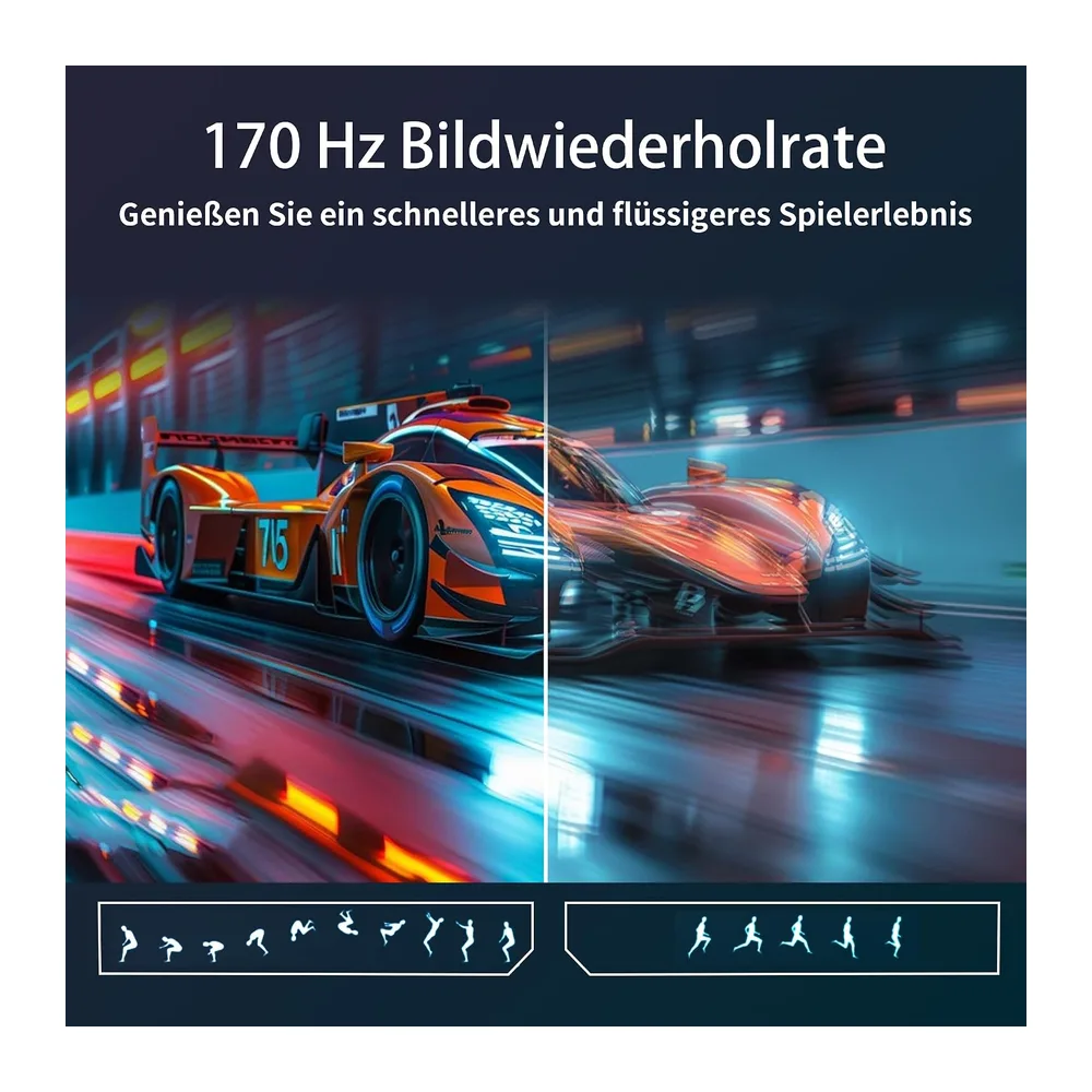Suncy 32 Zoll 2K Gaming Monitor, 170Hz, WQHD, 1ms Fast IPS, 2560x1440, 1500R, 98% sRGB, FreeSync Premium, — 3