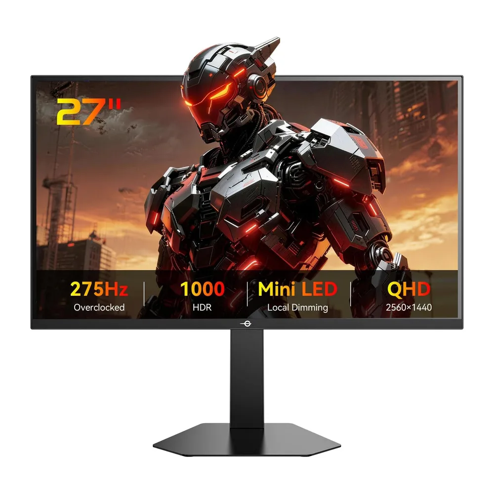 TITAN ARMY Gaming Monitor 27 Zoll, 275Hz 240Hz QHD Monitor, Fast IPS, 1ms, 2K 2560 x 1440P, Mini LED-DyDs 5